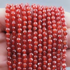 Corniola Rossa Perline Forma Tondo Sfaccettato 04mm