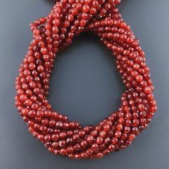 Corniola Rossa Perline Forma Tondo Sfaccettato 04mm