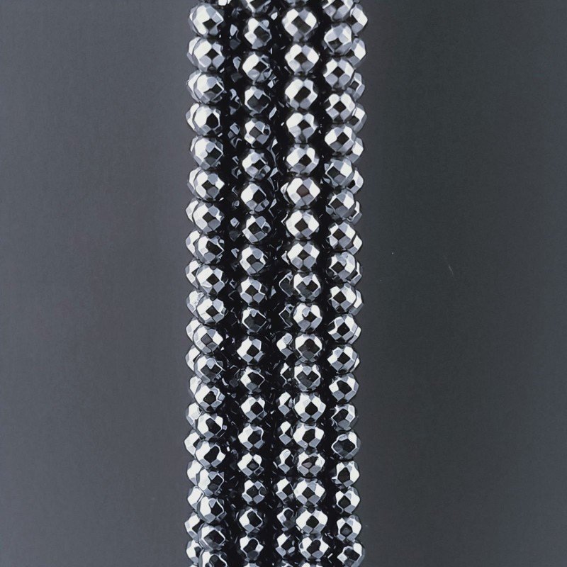 Ematite Naturale Perline Forma Tondo Sfaccettato 03mm