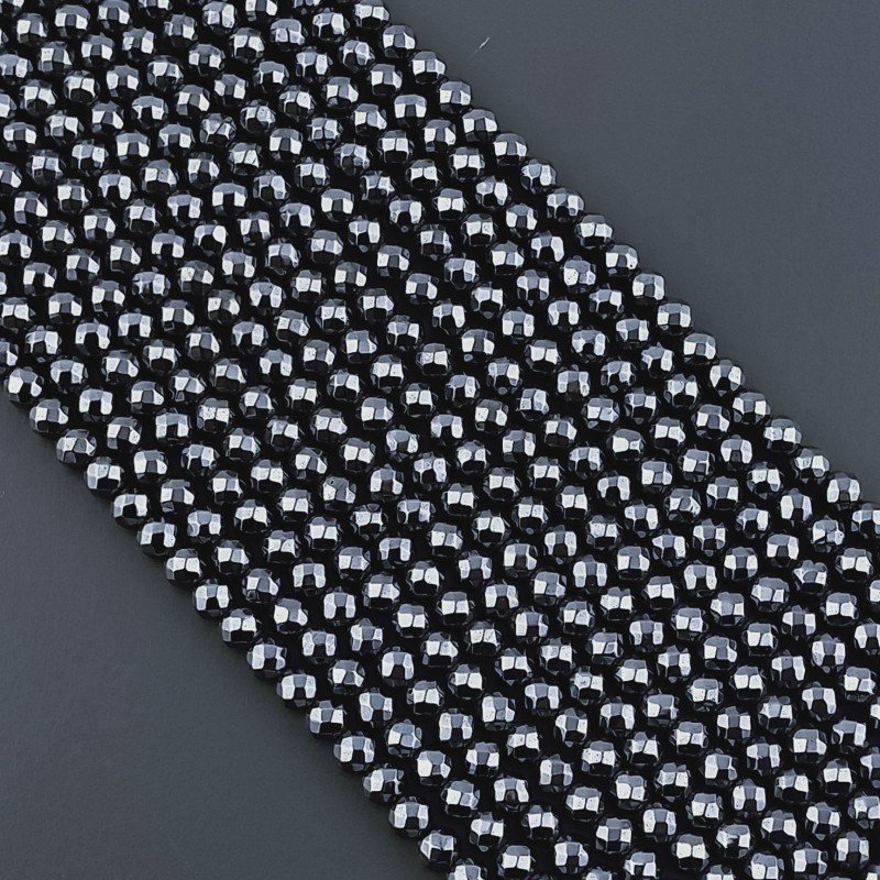 Ematite Naturale Perline Forma Tondo Sfaccettato 03mm
