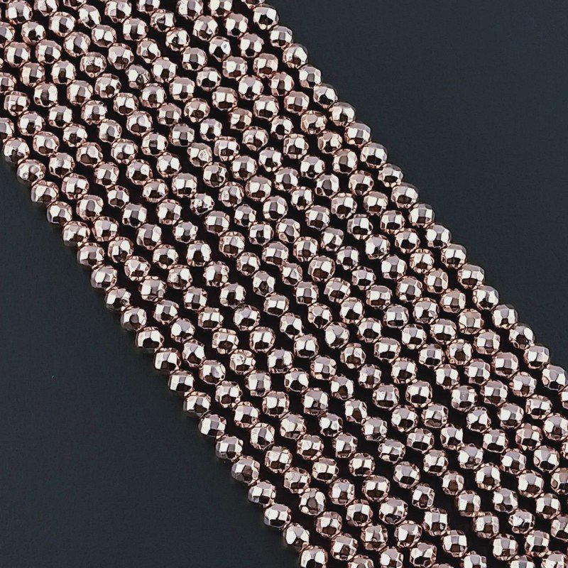 Ematite Rosato Perline Forma Tondo Sfaccettato 02mm
