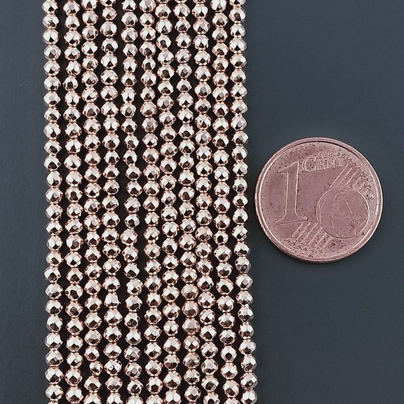 Ematite Rosato Perline Forma Tondo Sfaccettato 02mm