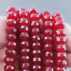 Giada Rubino in Perline Forma Rondelle Sfaccettato Foro Passante 12mm