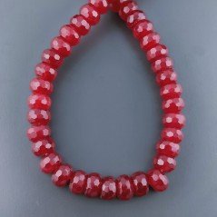 Giada Rubino in Perline Forma Rondelle Sfaccettato Foro Passante 12mm