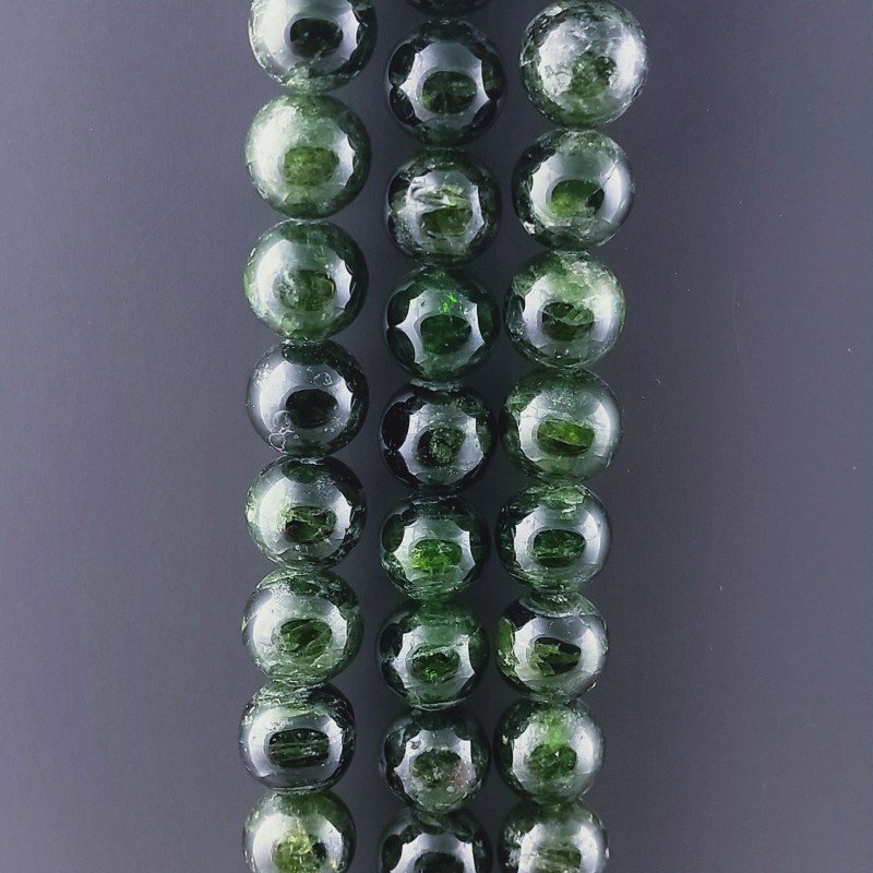 Granato Verde Naturale Perline Forma Tondo Liscio 10mm