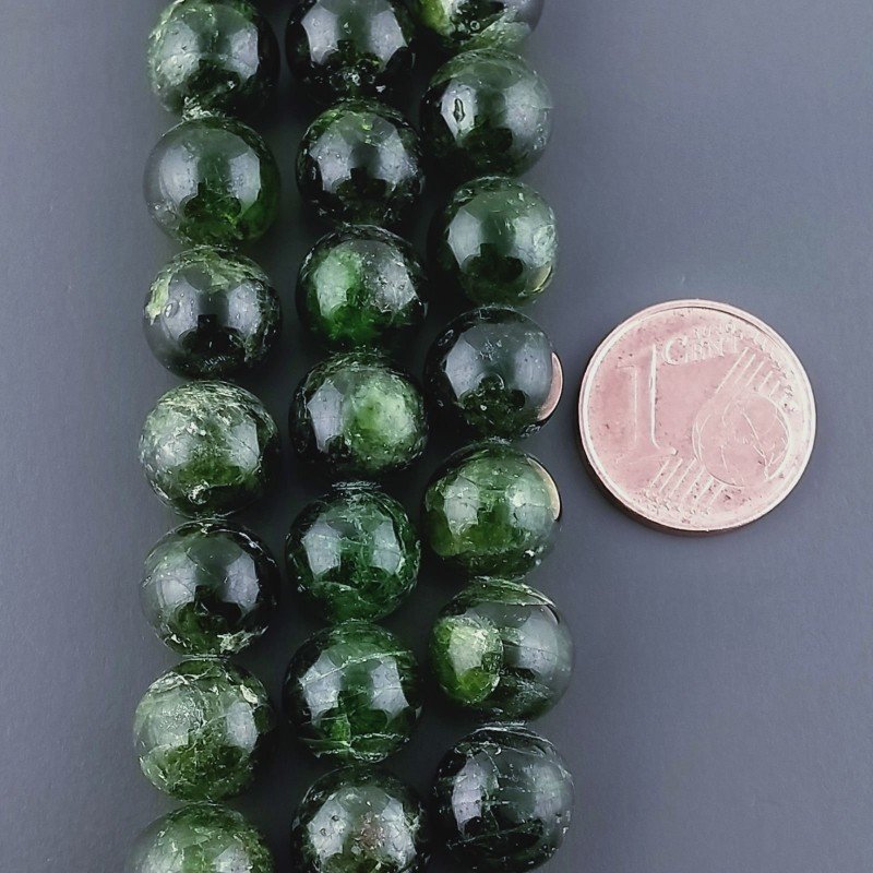 Granato Verde Naturale Perline Forma Tondo Liscio 10mm