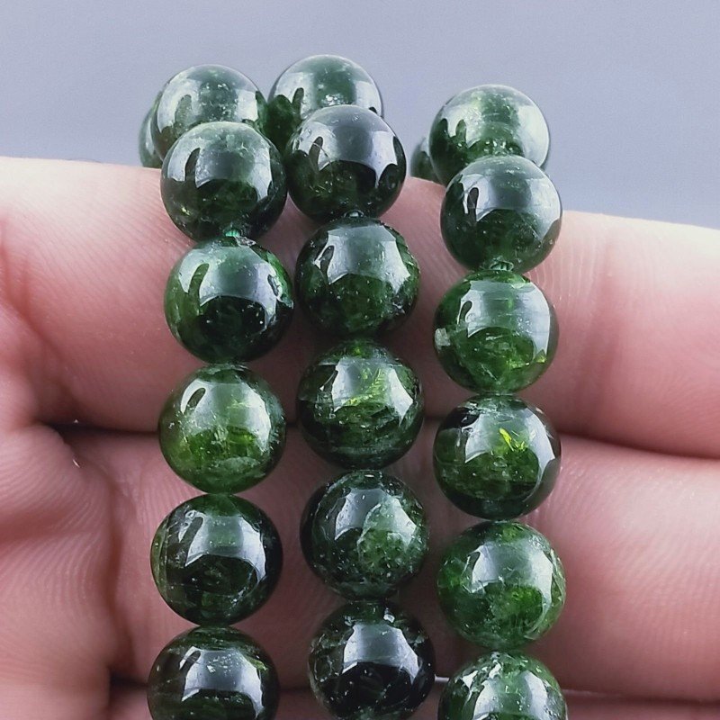 Granato Verde Naturale Perline Forma Tondo Liscio 10mm