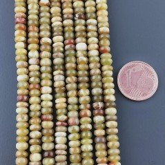 Opale Verde Madagascar Naturale in Perline Forma Rondelle Liscio Foro Passante 04mm