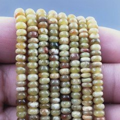 Opale Verde Madagascar Naturale in Perline Forma Rondelle Liscio Foro Passante 04mm