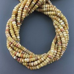 Opale Verde Madagascar Naturale in Perline Forma Rondelle Liscio Foro Passante 04mm