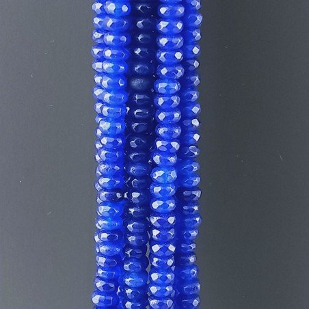 Giada Blu in Perline Forma Rondelle Sfaccettato Foro Passante 03,50mm