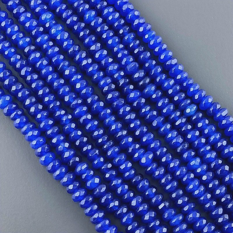 Giada Blu in Perline Forma Rondelle Sfaccettato Foro Passante 03,50mm