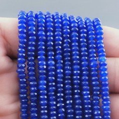 Giada Blu in Perline Forma Rondelle Sfaccettato Foro Passante 03,50mm