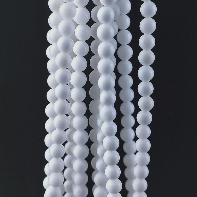 Conchiglia Bianco Perline Forma Tondo Liscio 04mm