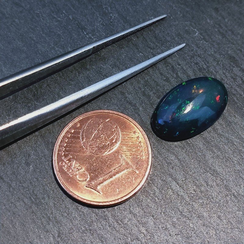 Opale Nero Welo Forma Ovale Cabochon Liscio A Mano 14X9X4mm 2,90 Carati 1pz