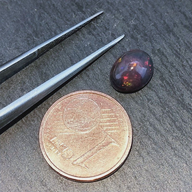 Opale Nero Welo Forma Ovale Cabochon Liscio A Mano 8X6X4mm 1,10+ Carati 1pz