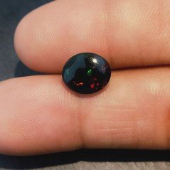 Opale Nero Welo Forma Ovale Cabochon Liscio A Mano 10X9X5mm 2,80 Carati 1pz
