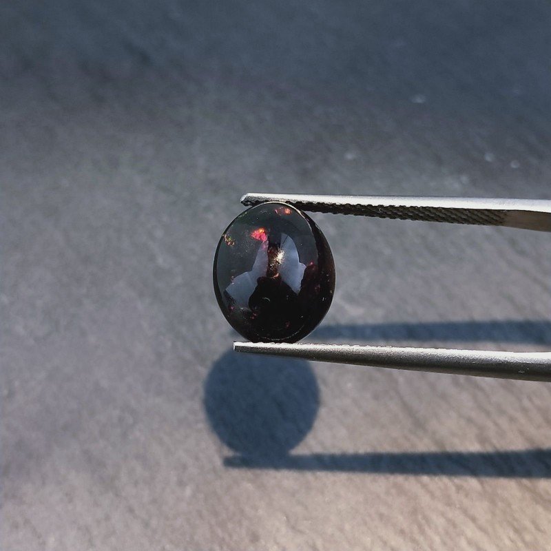 Opale Nero Welo Forma Ovale Cabochon Liscio A Mano 10X9X5mm 2,80 Carati 1pz