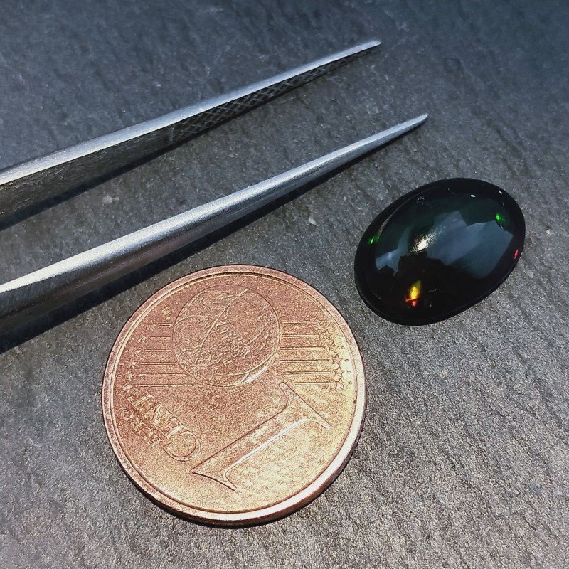 Opale Nero Welo Forma Ovale Cabochon Liscio A Mano 11X8X4mm 2,00 Carati 1pz