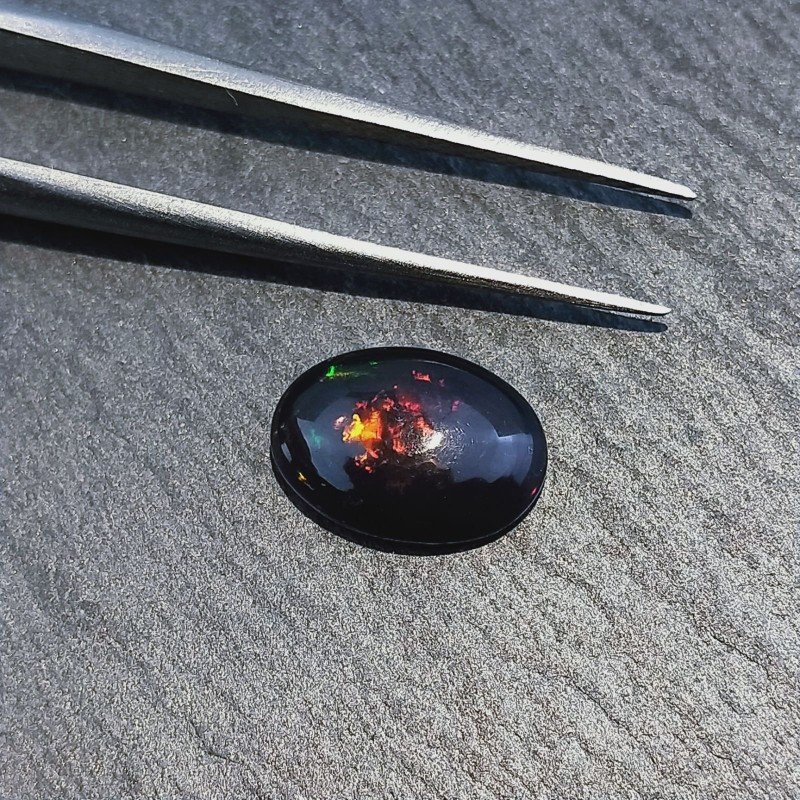 Opale Nero Welo Forma Ovale Cabochon Liscio A Mano 11X7X4mm 1,75 Carati 1pz Opale Nero Welo Forma Ovale Cabochon Liscio A Mano 11X7X4mm 1,75 Carati 1pz