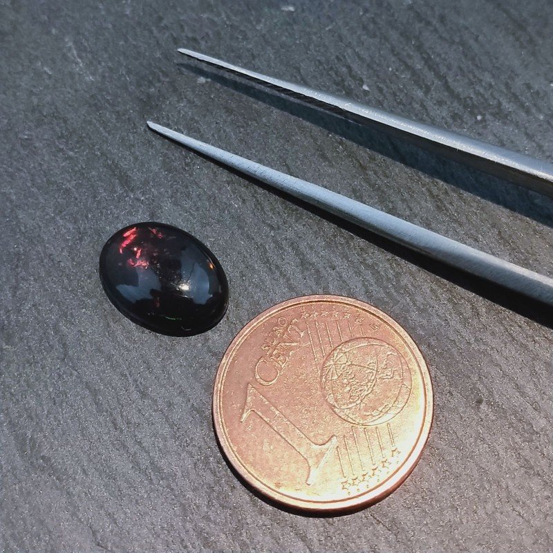 Opale Nero Welo Forma Ovale Cabochon Liscio A Mano 11X7X4mm 1,75 Carati 1pz Opale Nero Welo Forma Ovale Cabochon Liscio A Mano 11X7X4mm 1,75 Carati 1pz