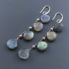 Orecchini In Argento 925 A Nodo Orafo Oro Rosa Con Labradorite Goccia Briolette Sfaccettato A Mano