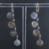 Orecchini In Argento 925 A Nodo Orafo Oro Rosa Con Labradorite Goccia Briolette Sfaccettato A Mano
