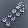 Orecchini In Argento 925 A Nodo Orafo Oro Rosa Con Ametista Rosa Di Francia Tondo Piatto Briolette Sfaccettato A Mano