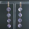 Orecchini In Argento 925 A Nodo Orafo Oro Rosa Con Ametista Rosa Di Francia Tondo Piatto Briolette Sfaccettato A Mano