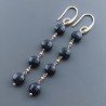 Orecchini In Argento 925 A Nodo Orafo Oro Rosa Con Pietra Del Sole Blu Tondo Piatto Briolette Sfaccettato A Mano