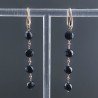Orecchini In Argento 925 A Nodo Orafo Oro Rosa Con Pietra Del Sole Blu Tondo Piatto Briolette Sfaccettato A Mano