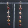 Orecchini In Argento 925 A Nodo Orafo Oro Rosa Con Mokaite Tondo Piatto Briolette Sfaccettato A Mano