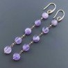 Orecchini In Argento 925 A Nodo Orafo Oro Rosa Con Ametista Brasiliana Tondo Piatto Briolette Sfaccettato A Mano