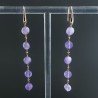 Orecchini In Argento 925 A Nodo Orafo Oro Rosa Con Ametista Brasiliana Tondo Piatto Briolette Sfaccettato A Mano