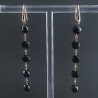 Orecchini In Argento 925 A Nodo Orafo Oro Rosa Con Onice Nera Tondo Piatto Briolette Sfaccettato A Mano