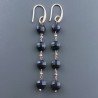 Orecchini In Argento 925 A Nodo Orafo Oro Rosa Con Pietra Del Sole Blu Tondo Piatto Briolette Sfaccettato A Mano