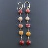 Orecchini In Argento 925 A Nodo Orafo Oro Rosa Con Mokaite Tondo Piatto Briolette Sfaccettato A Mano