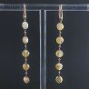 Orecchini In Argento 925 A Nodo Orafo Oro Rosa Con Agata Di Fuoco Tondo Piatto Briolette Sfaccettato A Mano