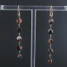 Orecchini In Argento 925 A Nodo Orafo Oro Rosa Con Agata Marrone Striata Tondo Piatto Briolette Sfaccettato A Mano