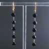Orecchini In Argento 925 A Nodo Orafo Dorato Con Onice Nera Tondo Piatto Briolette Sfaccettato A Mano