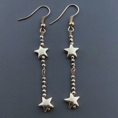 Orecchini A Nodo Orafo Dorato Con Ematite Dorato Forma Stella A Mano