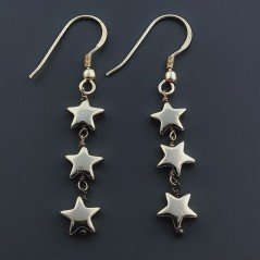 Orecchini A Nodo Orafo Dorato Con Ematite Dorato Forma Stella A Mano