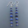 Orecchini In Argento 925 Gradazione A Nodo Orafo Dorato Con Lapis Lazuli Rondelle Sfaccettato A Mano