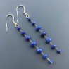 Orecchini In Argento 925 Gradazione A Nodo Orafo Dorato Con Lapis Lazuli Rondelle Sfaccettato A Mano