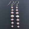 Orecchini In Argento 925 Gradazione A Nodo Orafo Dorato Con Opale Rosa Rondelle Sfaccettato A Mano