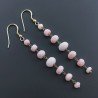 Orecchini In Argento 925 Gradazione A Nodo Orafo Dorato Con Opale Rosa Rondelle Sfaccettato A Mano