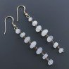 Orecchini In Argento 925 Gradazione A Nodo Orafo Dorato Con Labradorite Bianca Rondelle Sfaccettato A Mano