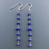 Orecchini In Argento 925 Gradazione A Nodo Orafo Oro Rosa Con Lapis Lazuli Rondelle Sfaccettato A Mano