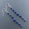 Orecchini In Argento 925 Gradazione A Nodo Orafo Oro Rosa Con Lapis Lazuli Rondelle Sfaccettato A Mano