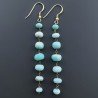 Orecchini In Argento 925 Gradazione A Nodo Orafo Dorato Con Opale Azzurro Celeste Rondelle Sfaccettato A Mano